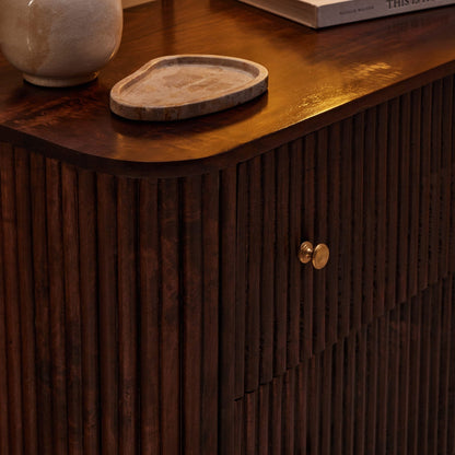 Finley Mango Wood 3 Drawer Chest - Walnut - DUSK