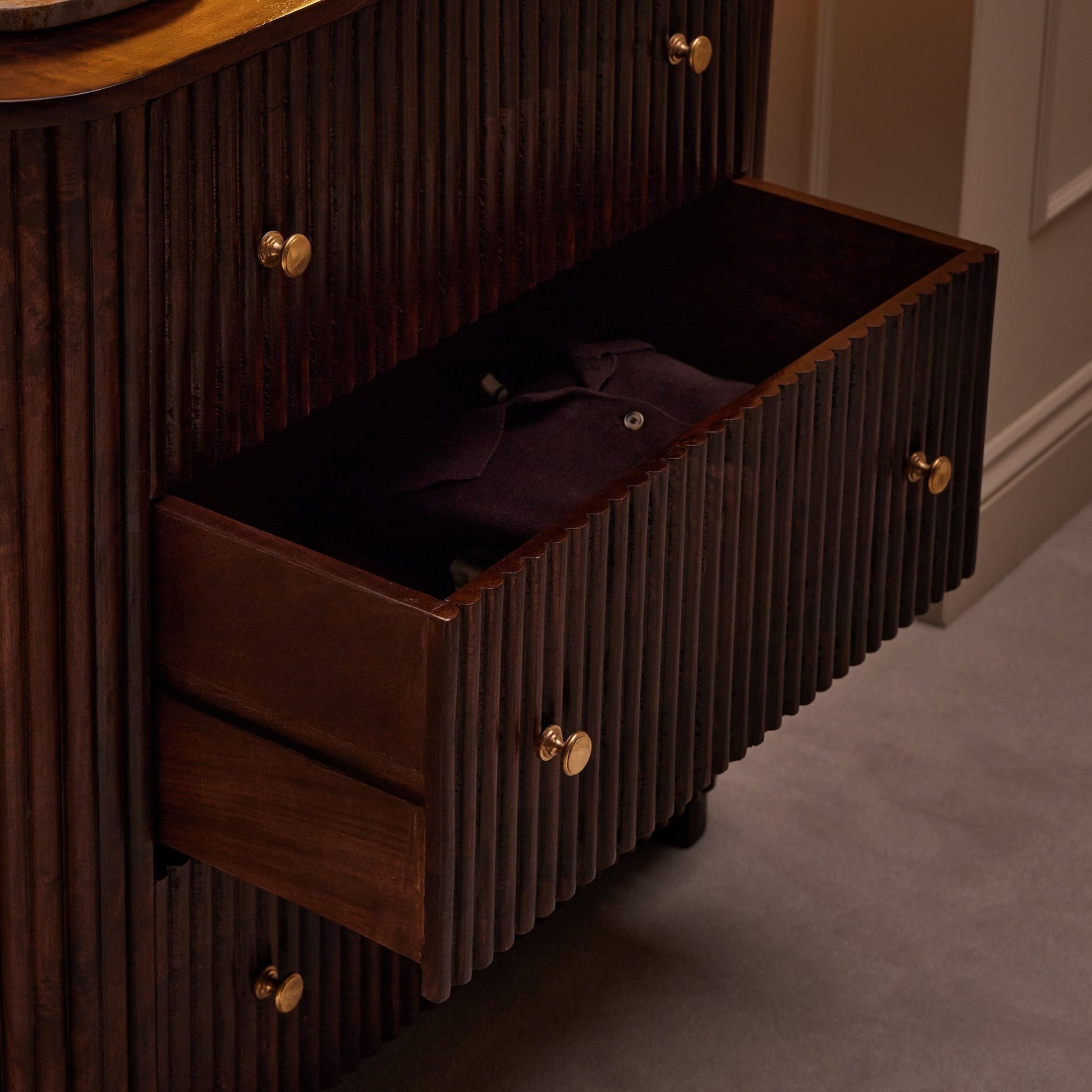 Finley Mango Wood 3 Drawer Chest - Walnut - DUSK