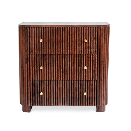 Finley Mango Wood 3 Drawer Chest - Walnut - DUSK