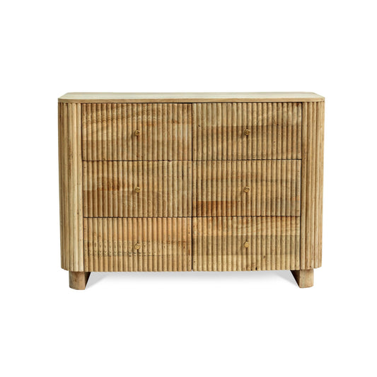 Finley Mango Wood 6 Drawer Chest - Natural - DUSK