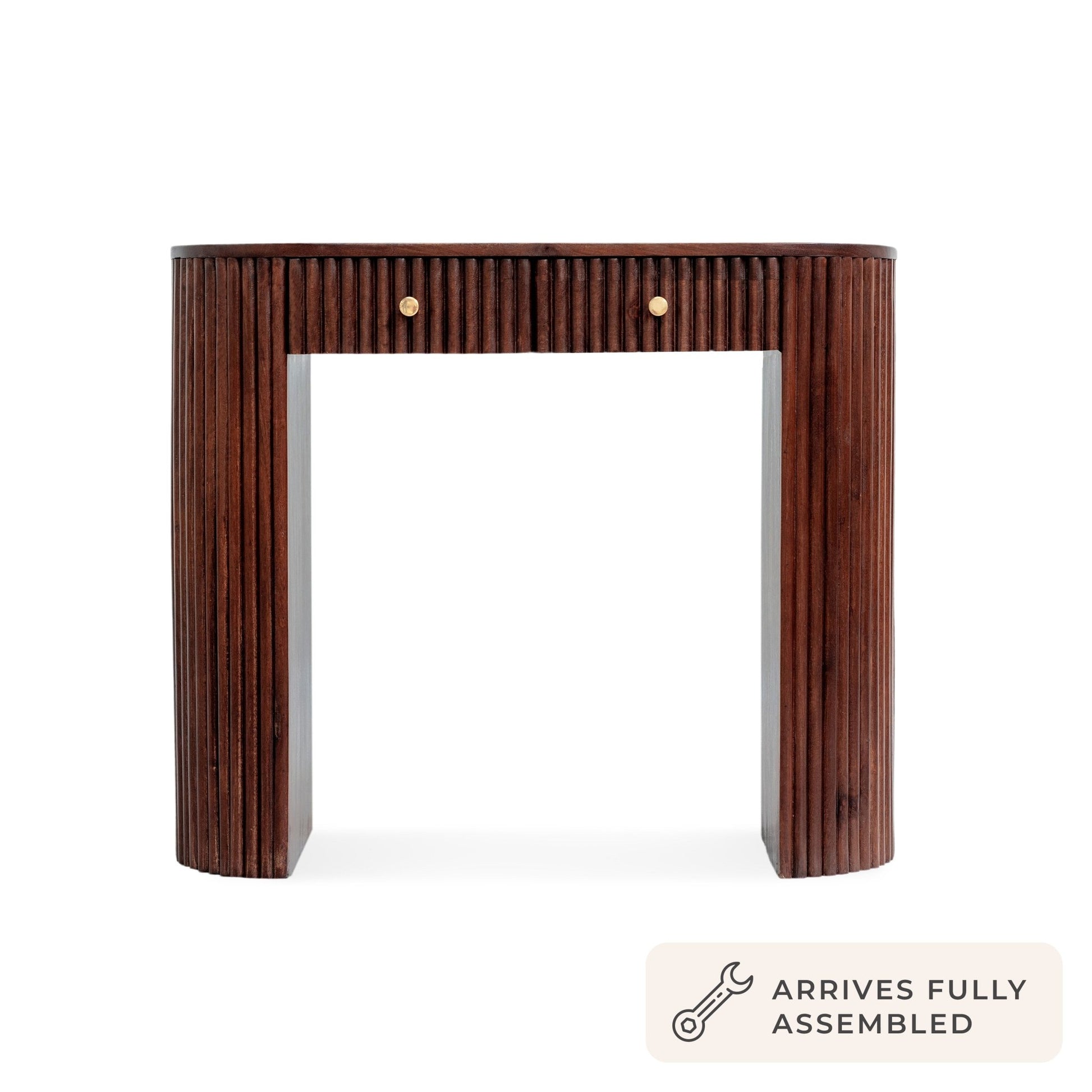 Finley Mango Wood Dressing Table Console - Walnut - DUSK