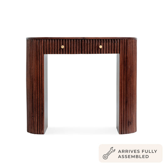 Finley Mango Wood Dressing Table Console - Walnut - DUSK
