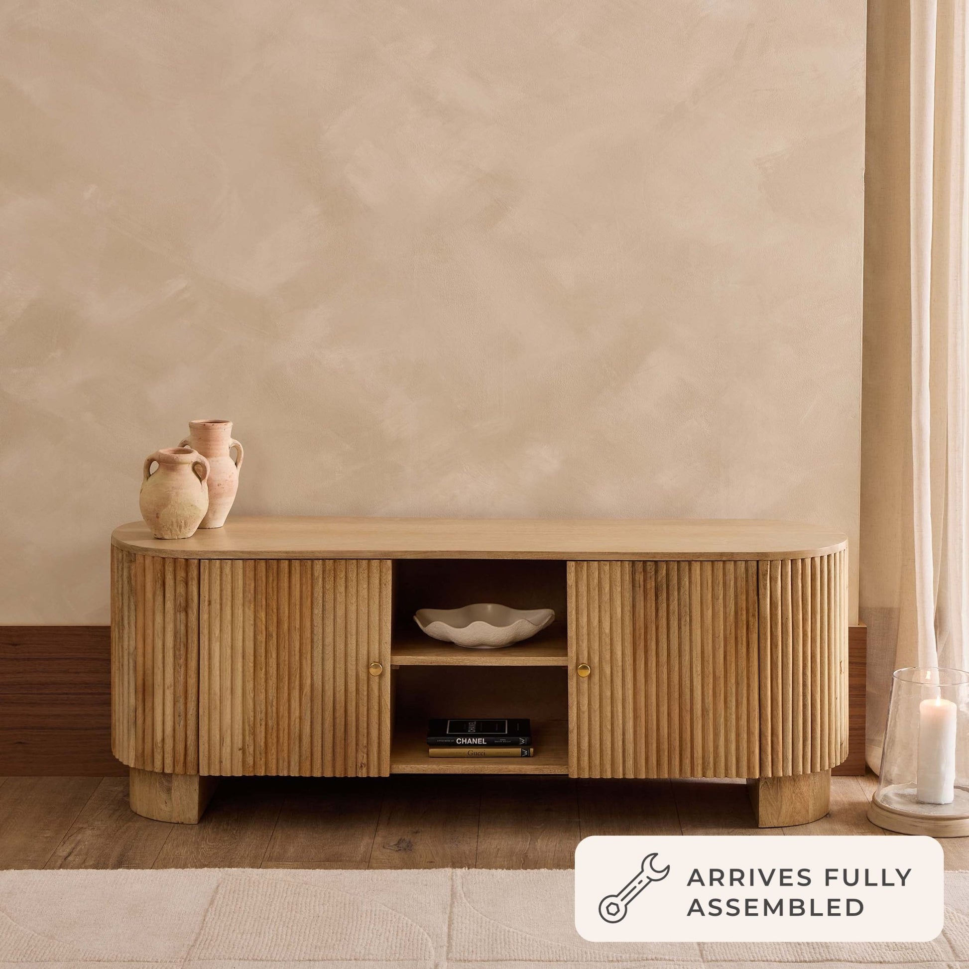 Finley Mango Wood Tv Unit for Tv Unit TVs up to 55" - Natural - DUSK