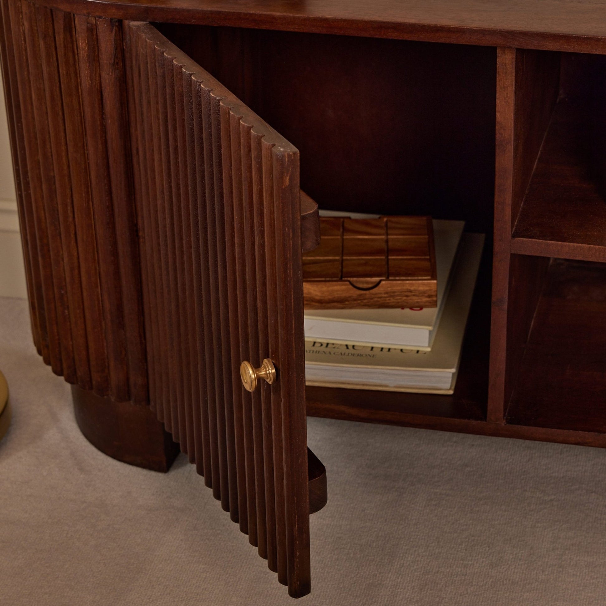 Finley Mango Wood Tv Unit for Tv Unit TVs up to 55" - Walnut - DUSK