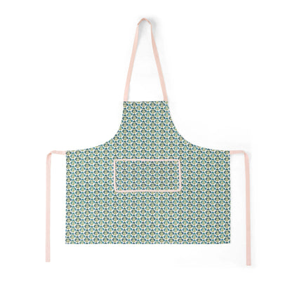 Fiona 100% Cotton Printed Apron - Blue/Pink - DUSK