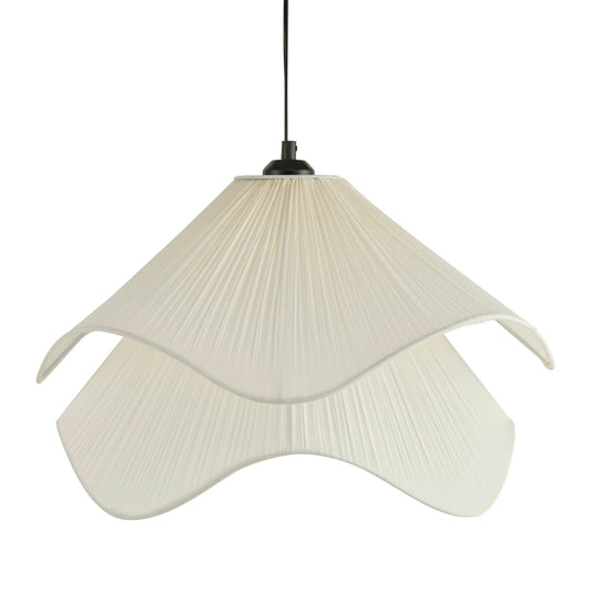 Fleur Fabric Layered Petal Ceiling Shade - White - DUSK