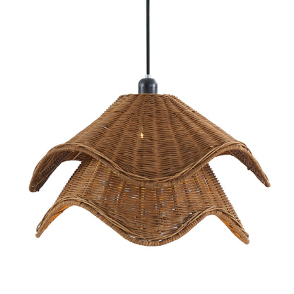 Fleur Rattan Layered Petal Ceiling Shade - Natural - DUSK