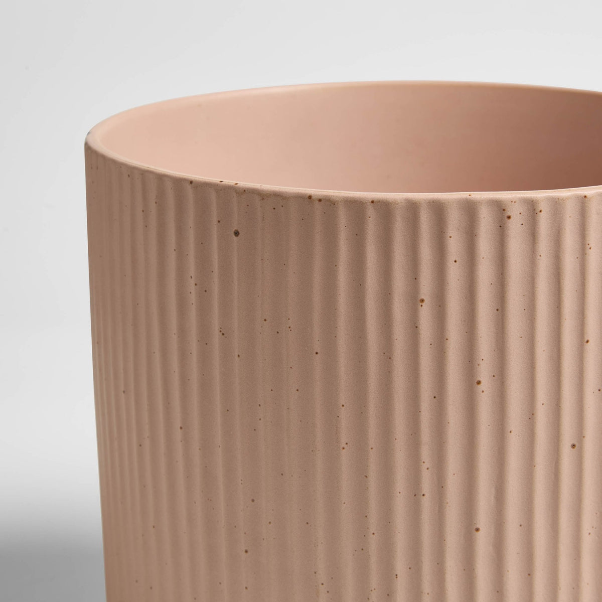 Flora Ribbed Clay Plant Pot - Pink - DUSK