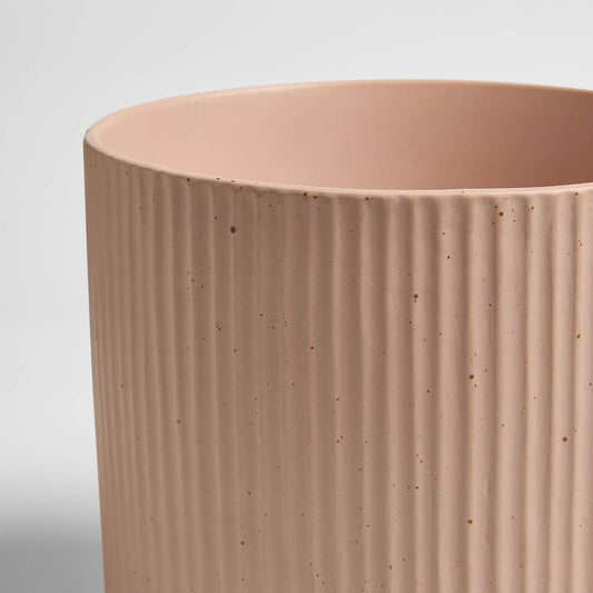 Flora Ribbed Clay Plant Pot - Pink - DUSK
