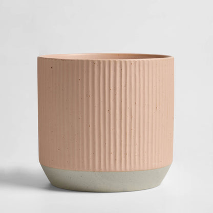 Flora Ribbed Clay Plant Pot - Pink - DUSK