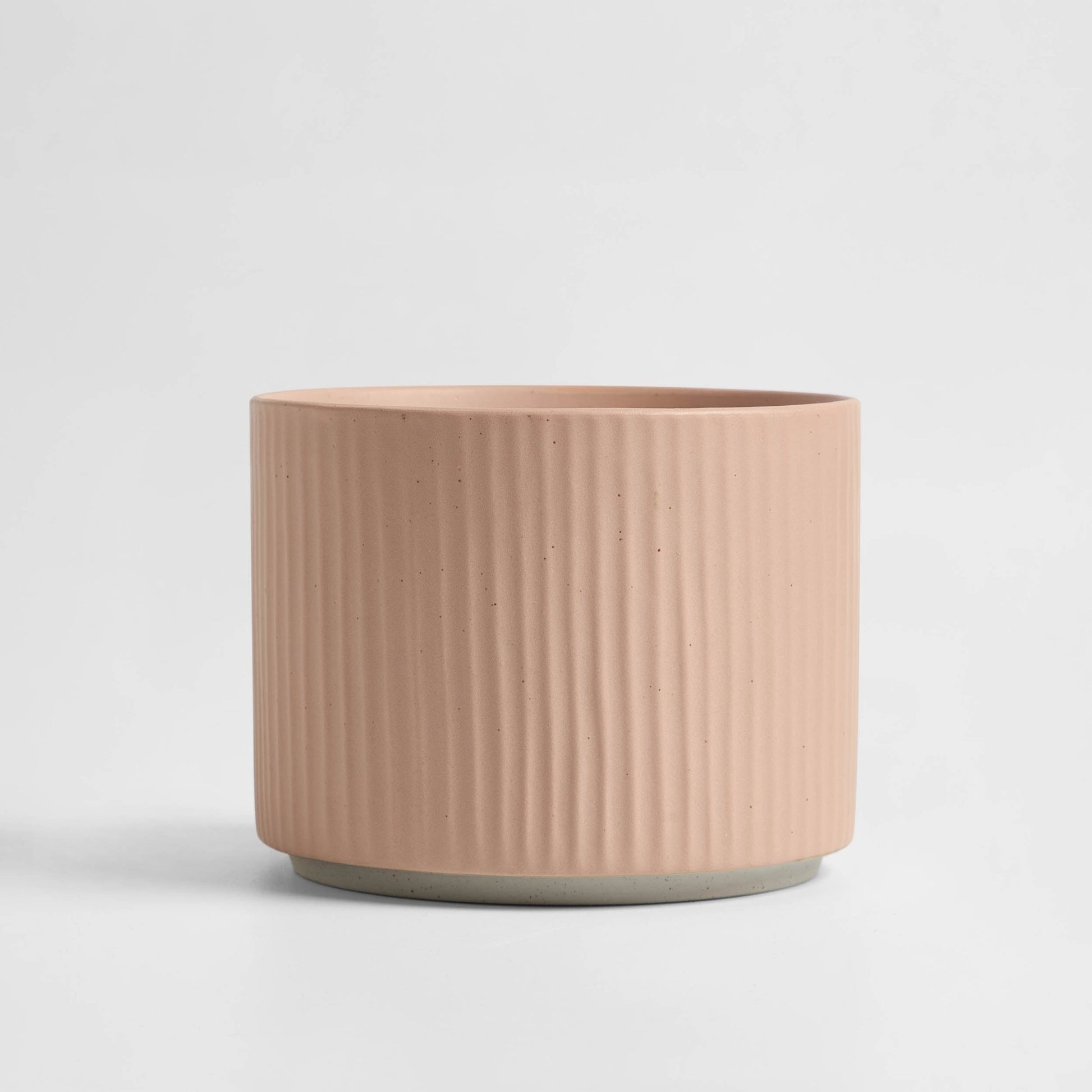 Flora Ribbed Clay Plant Pot - Pink - DUSK
