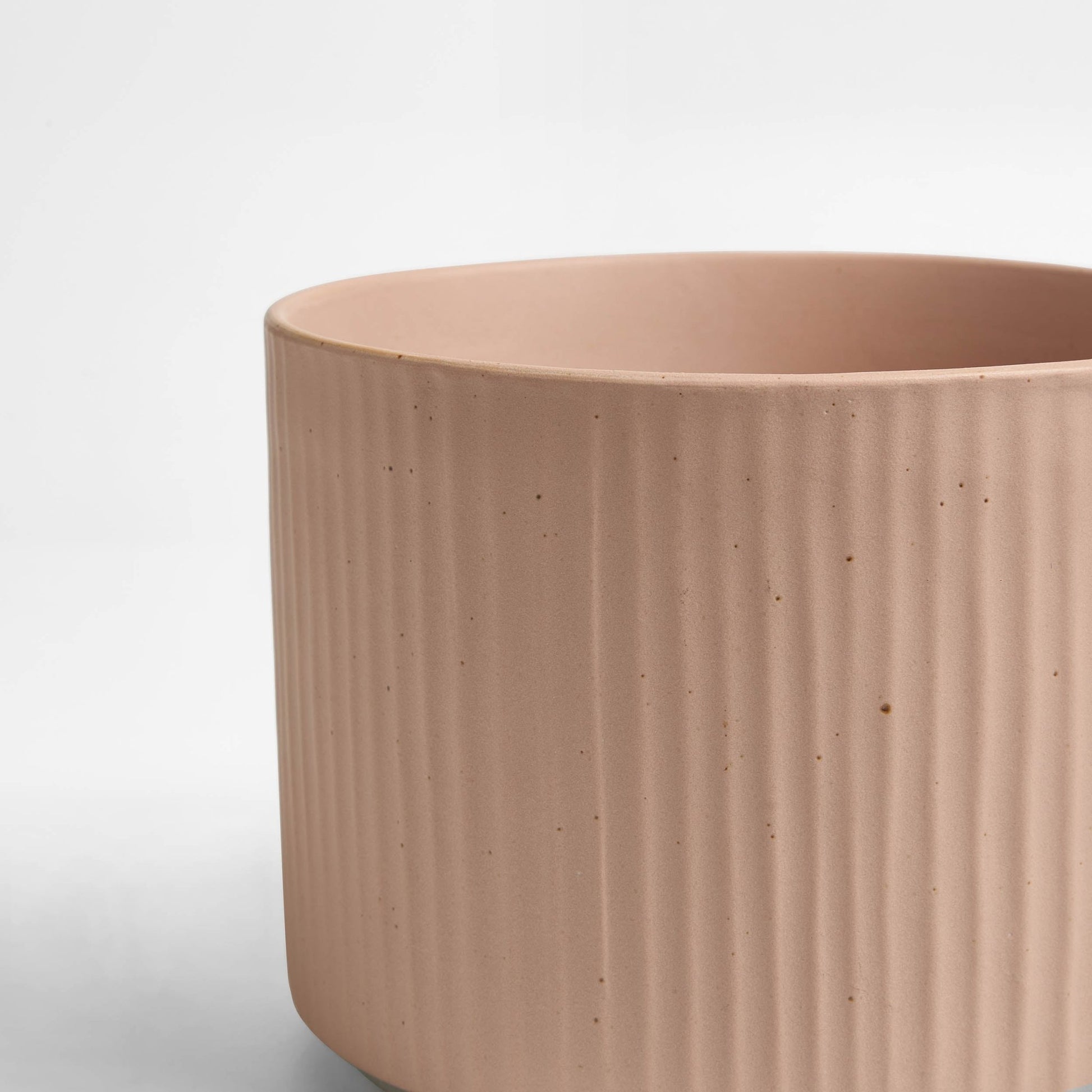 Flora Ribbed Clay Plant Pot - Pink - DUSK