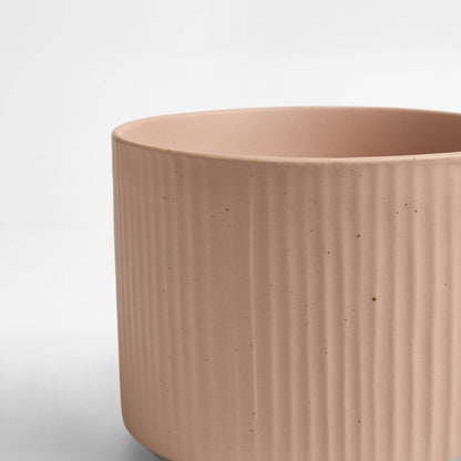 Flora Ribbed Clay Plant Pot - Pink - DUSK