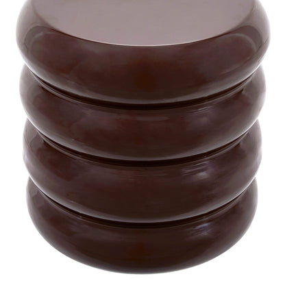 Florrie High Gloss Side Table - Chocolate - DUSK