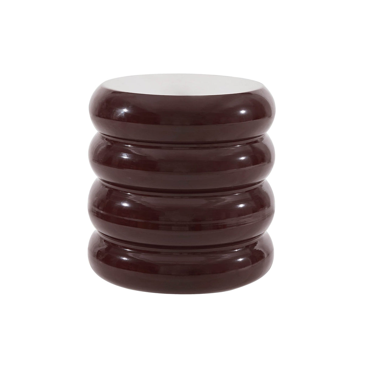 Florrie High Gloss Side Table - Chocolate - DUSK