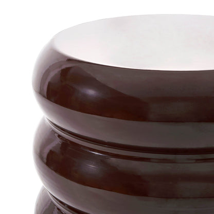 Florrie High Gloss Side Table - Chocolate - DUSK