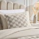 Fluffy Knit Checkboard Cushion Cover - Natural - DUSK