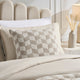 Fluffy Knit Checkboard Cushion Cover - Natural - DUSK