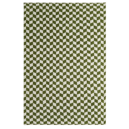 Fluffy Knit Checkerboard Sofa Throw - Olive - DUSK