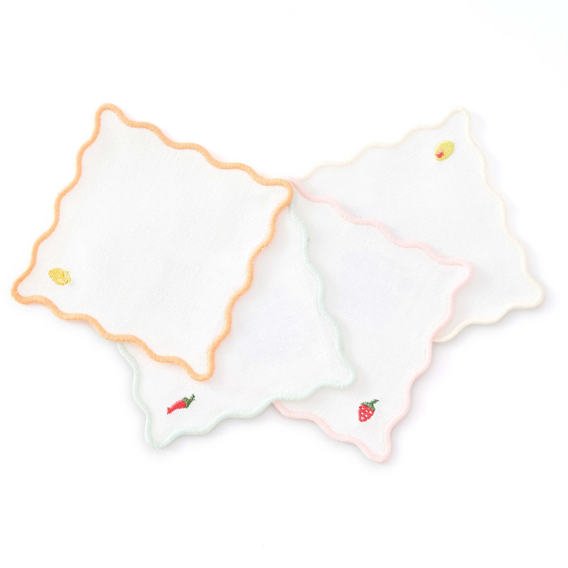 Food Embroidered Pack of 4 Coasters - Multi - DUSK