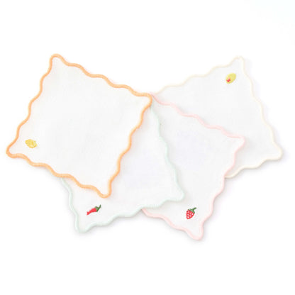 Food Embroidered Pack of 4 Coasters - Multi - DUSK