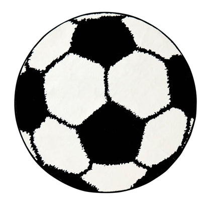 Football Machine Washabale Rug - Black/ White - DUSK