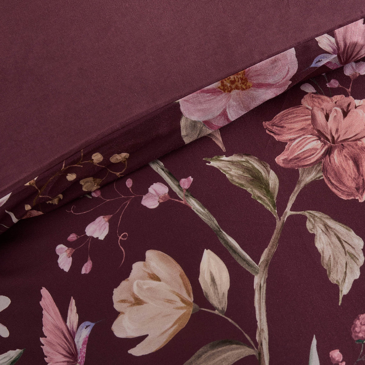 Francis 100% Cotton Duvet Covet & Pilllowcase Set - Plum - DUSK