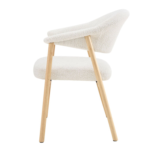 Frankie Dining Chair - Boucle/Light Wood - DUSK
