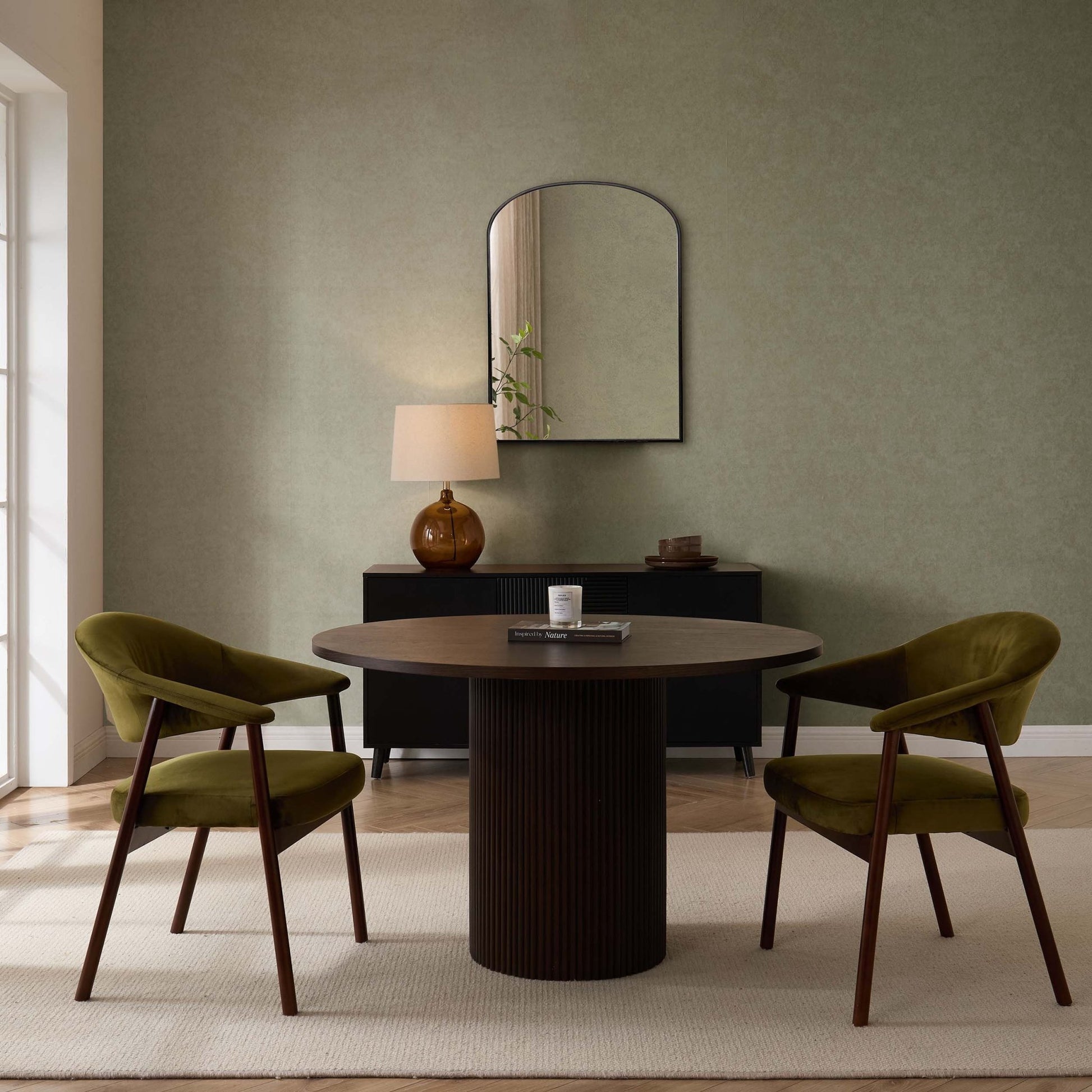 Frankie Dining Chair - Rich Green/Walnut - DUSK