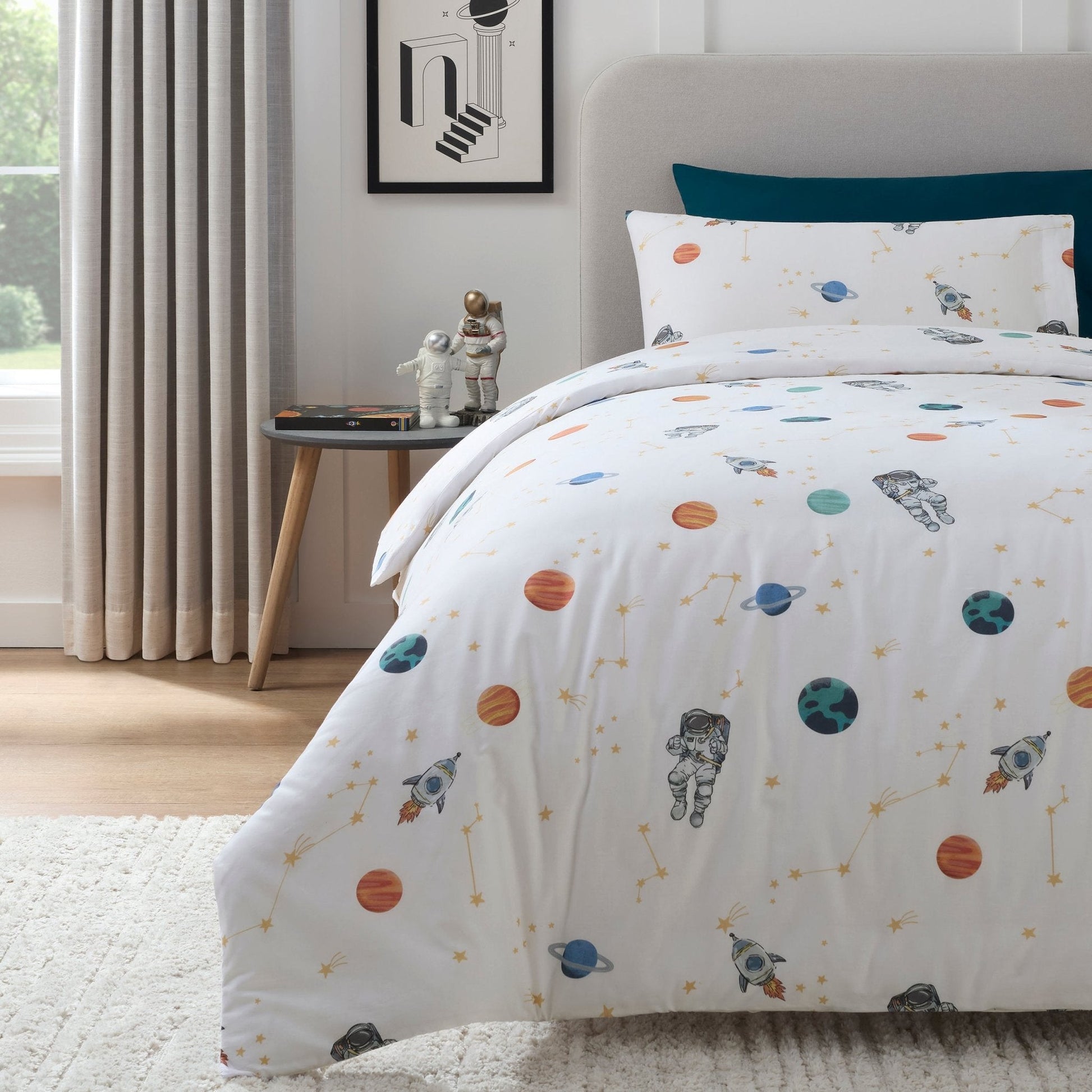 Freddie Space 100% Cotton Duvet Cover Set - DUSK