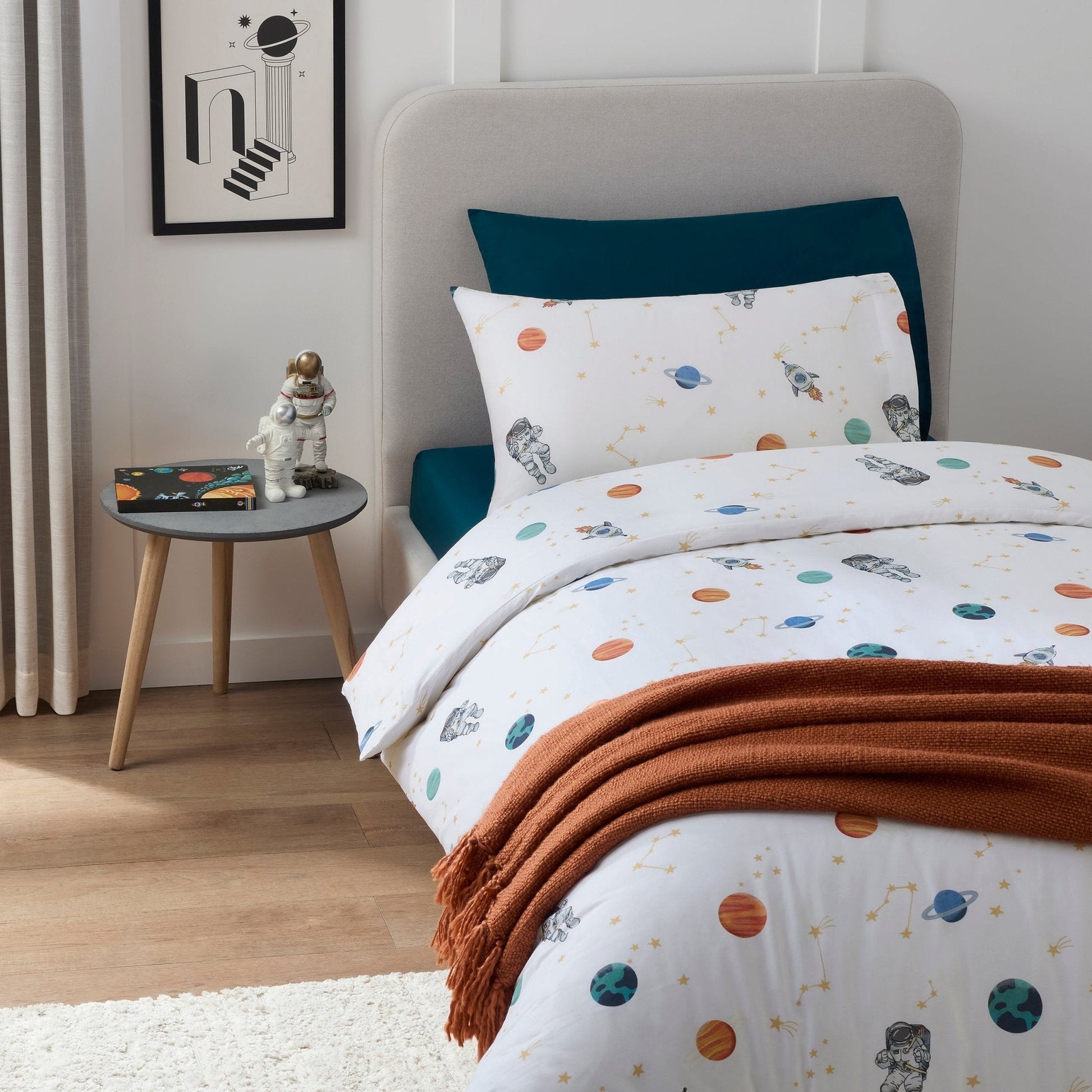 Freddie Space 100% Cotton Duvet Cover Set - DUSK