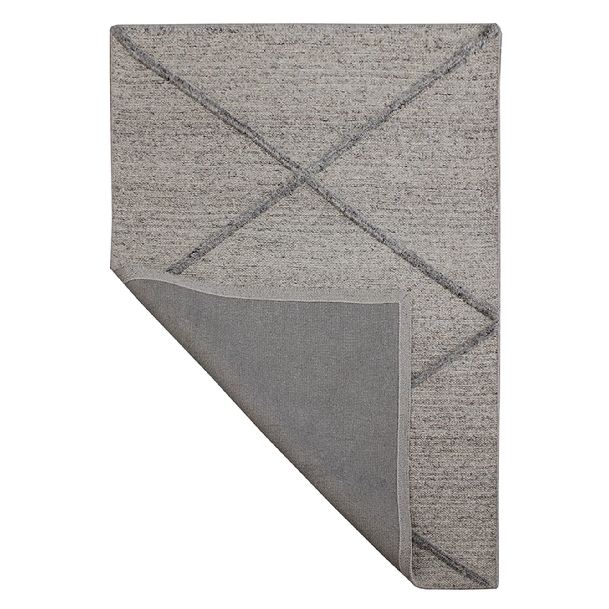 Freya Geometric Wool Rug - Light Grey - DUSK