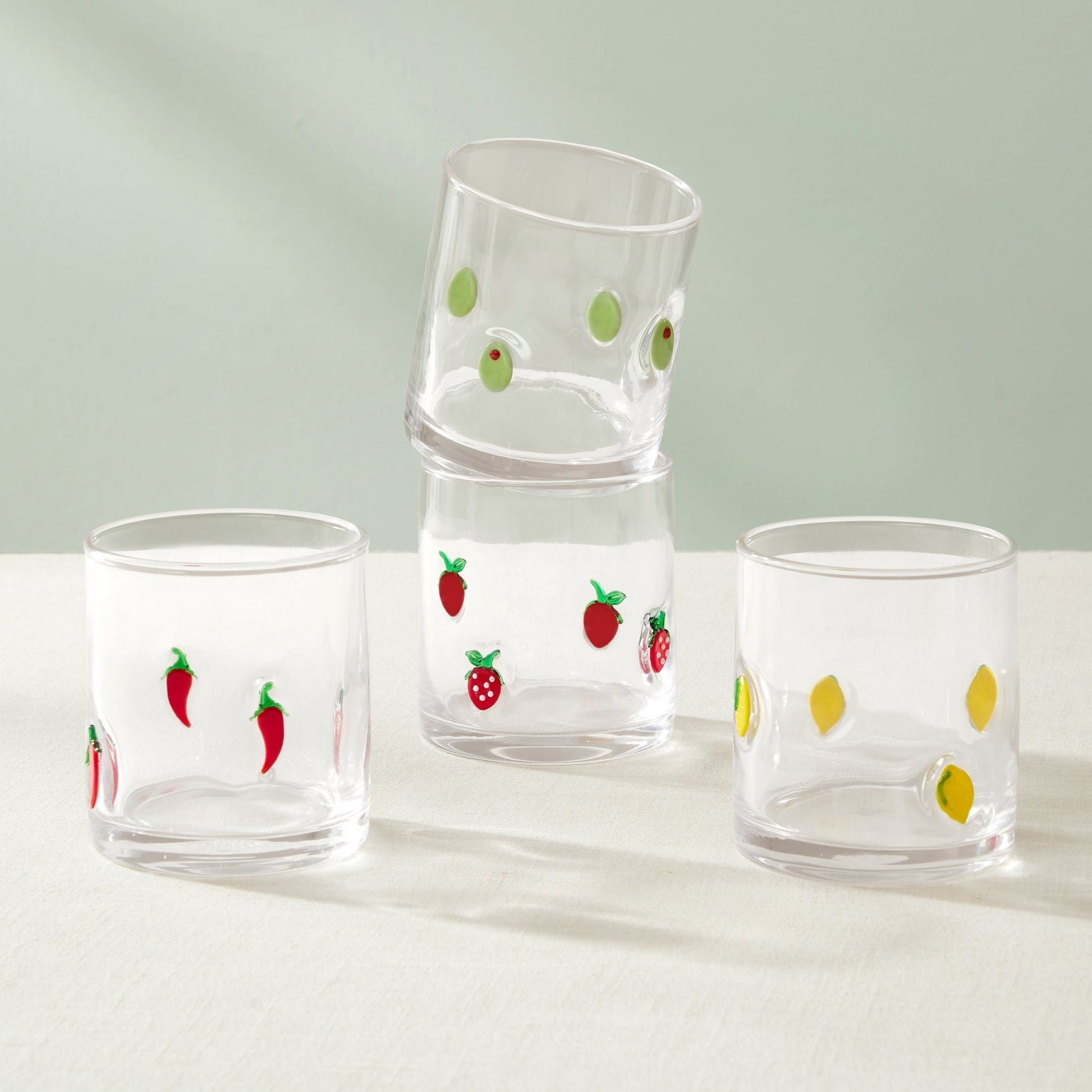 Fruity Glass Tumblers - Set of 4 - Clear - DUSK