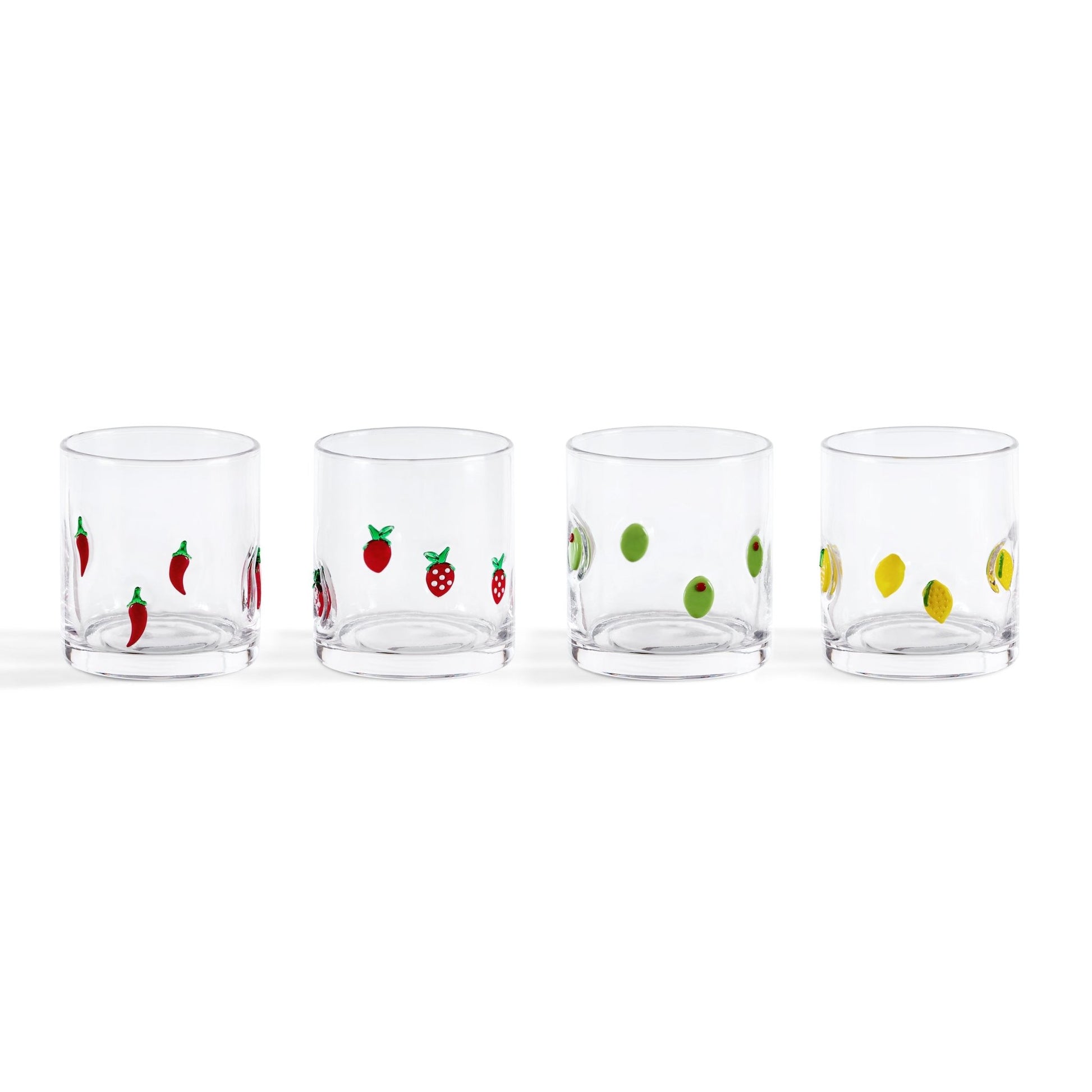 Fruity Glass Tumblers - Set of 4 - Clear - DUSK