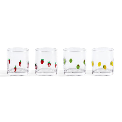 Fruity Glass Tumblers - Set of 4 - Clear - DUSK