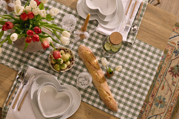 Gabriella Gingham Table Runner - Green - DUSK