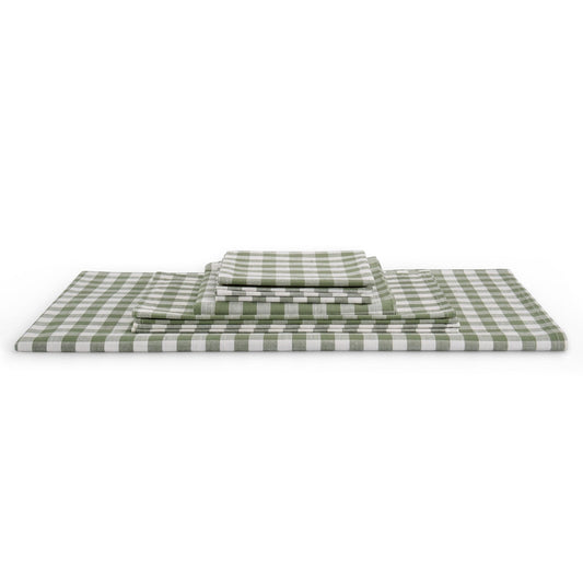 Gabriella Set of 4 Gingham Napkins - Green - DUSK