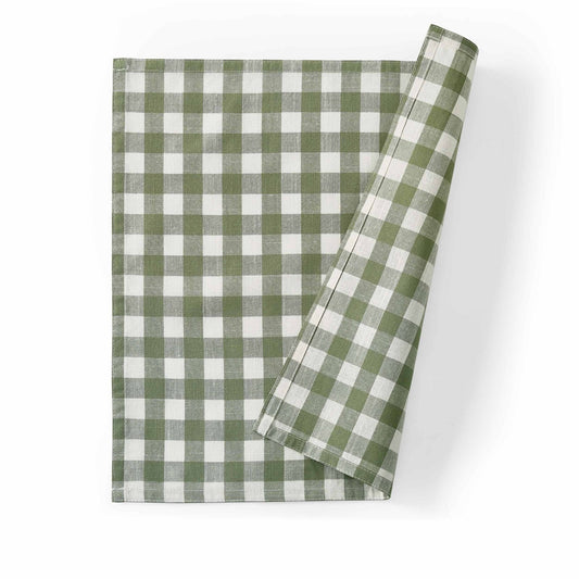 Gabriella Set of 4 Gingham Napkins - Green - DUSK