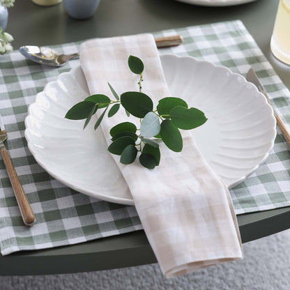 Gabriella Set of 4 Gingham Napkins - Natural - DUSK