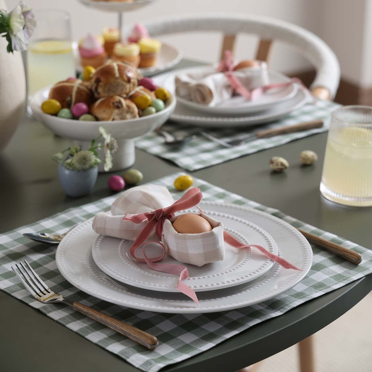 Gabriella Set of 4 Gingham Placemats - Green - DUSK