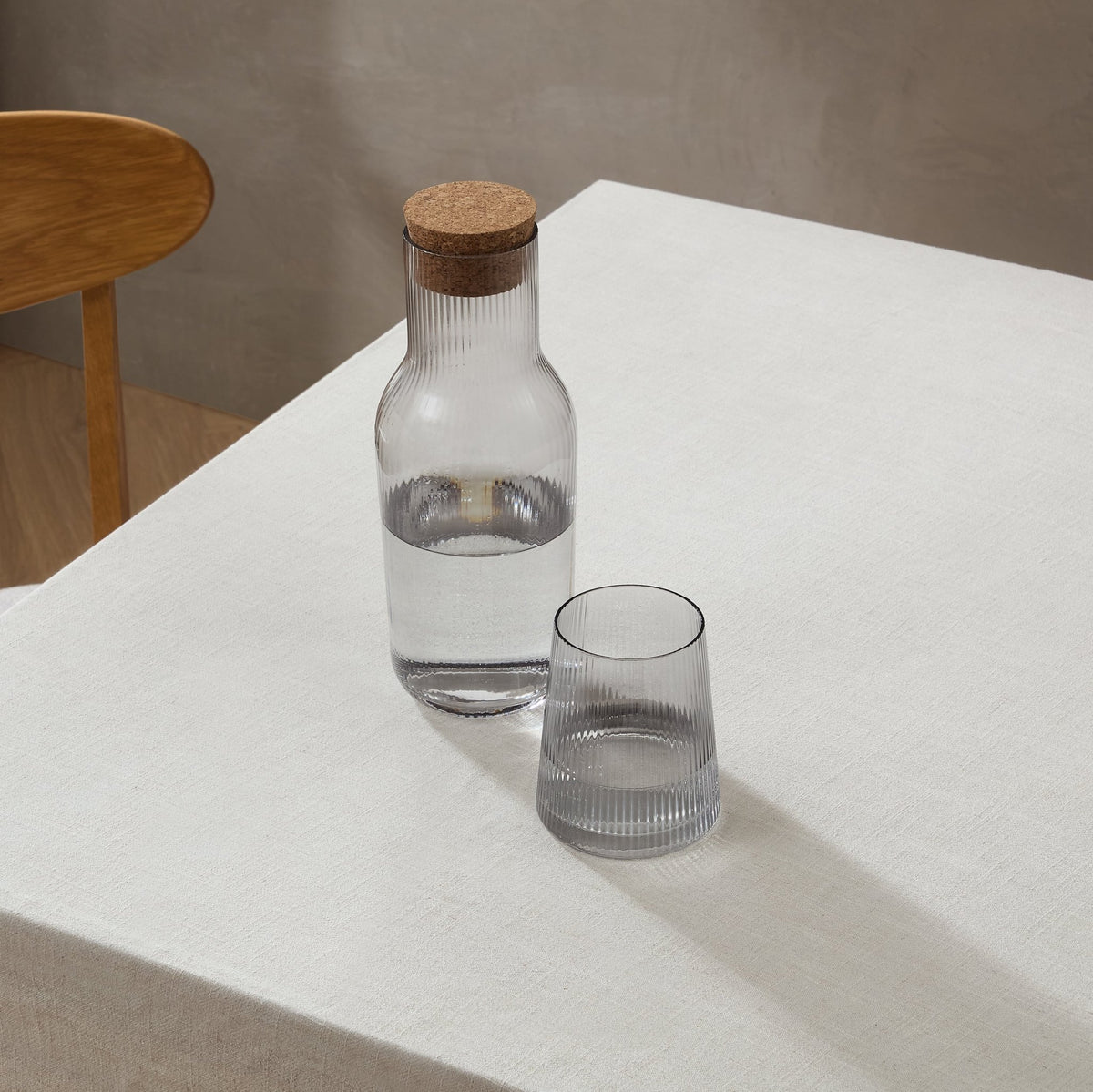 Gatsby Ripple Glass 1L Carafe - Smoked - DUSK