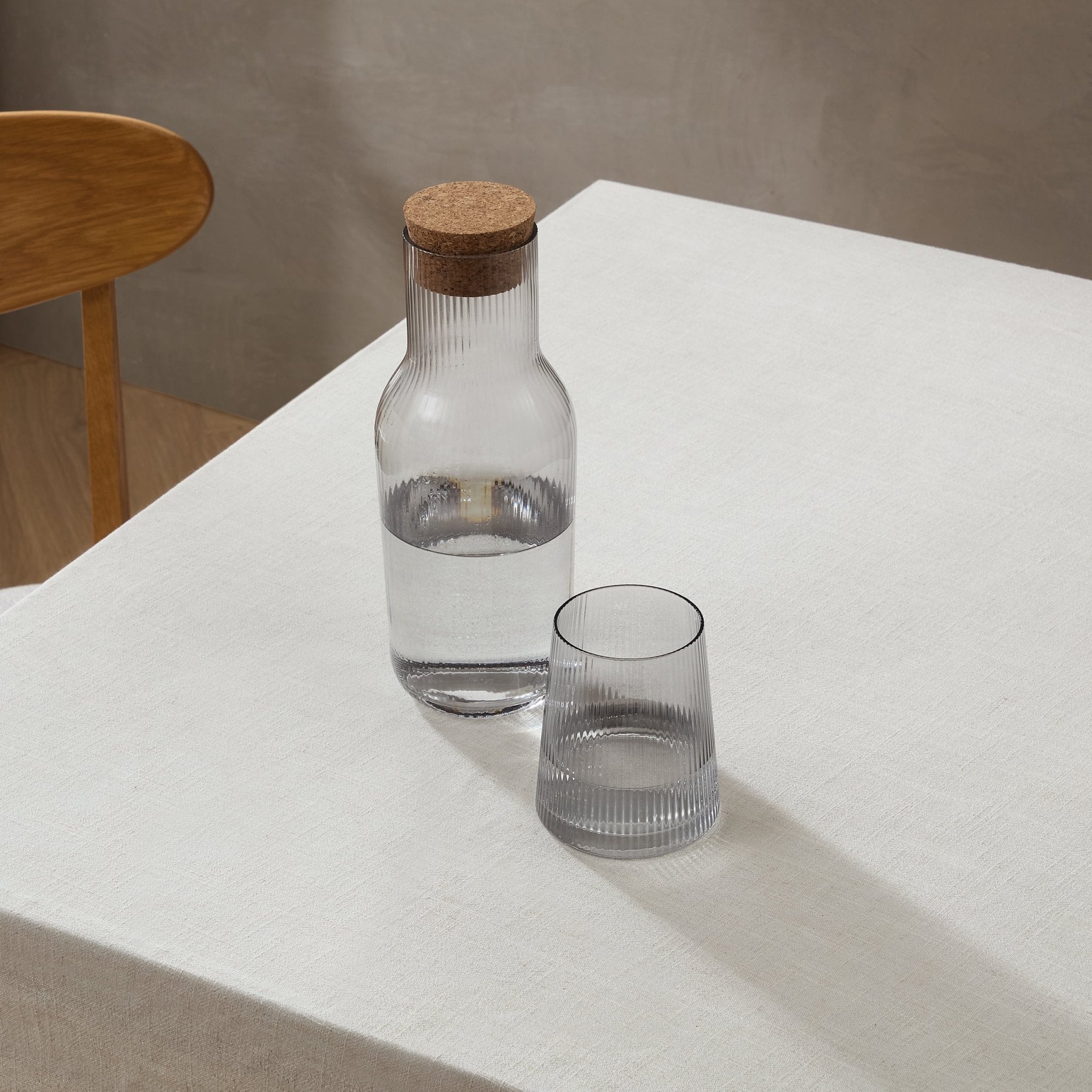 Gatsby Ripple Glass 1L Carafe - Smoked - DUSK