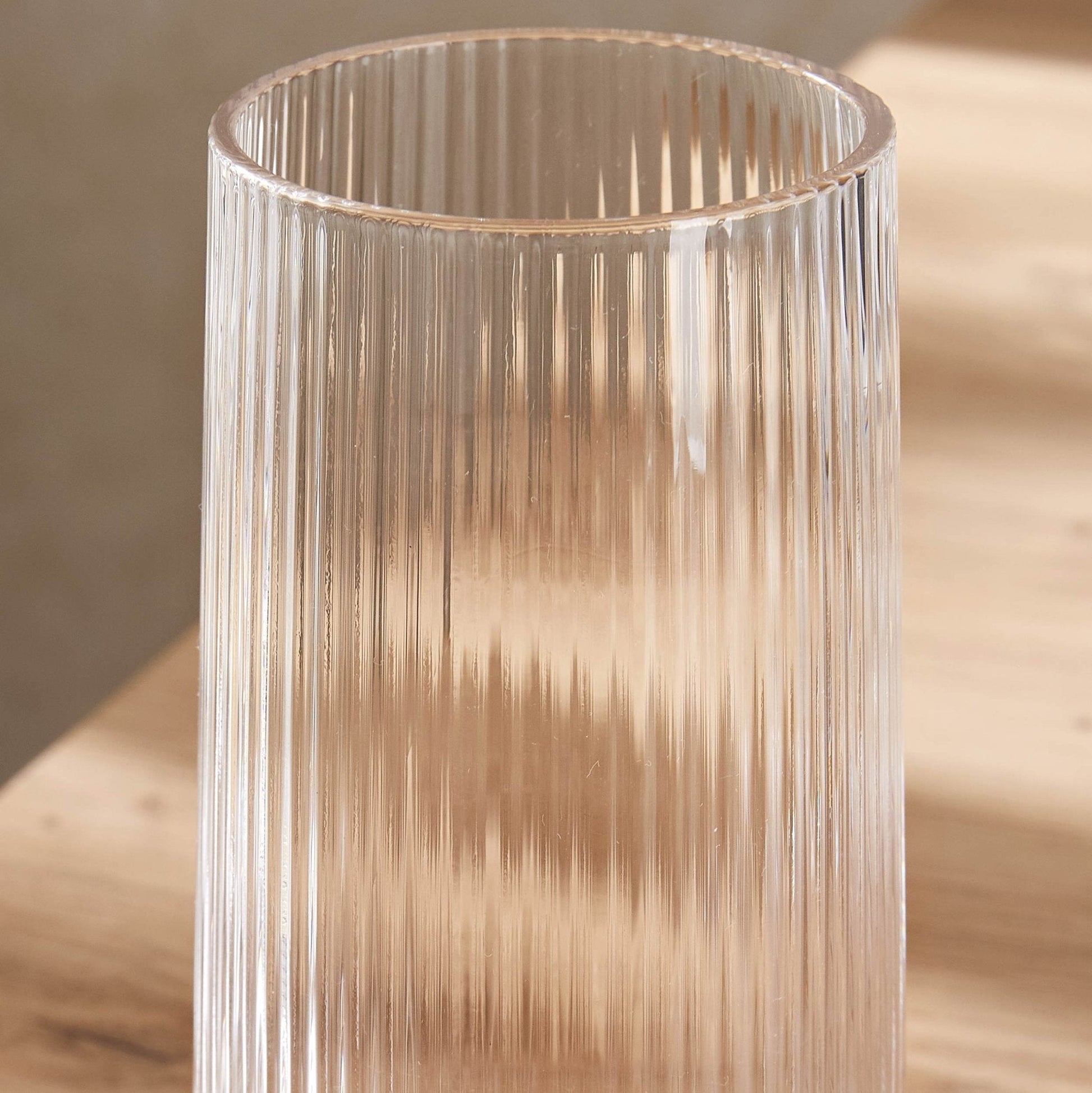 Gatsby Seat of 4 Ripple Glass Highballs - Clear - DUSK