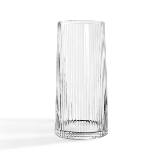 Gatsby Seat of 4 Ripple Glass Highballs - Clear - DUSK