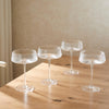 Gatsby Set of 4 Ripple Glass Coupes - Clear - DUSK