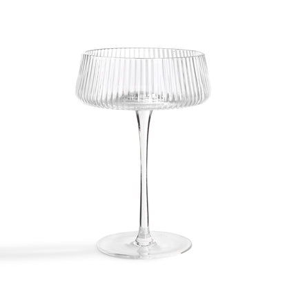 Gatsby Set of 4 Ripple Glass Coupes - Clear - DUSK