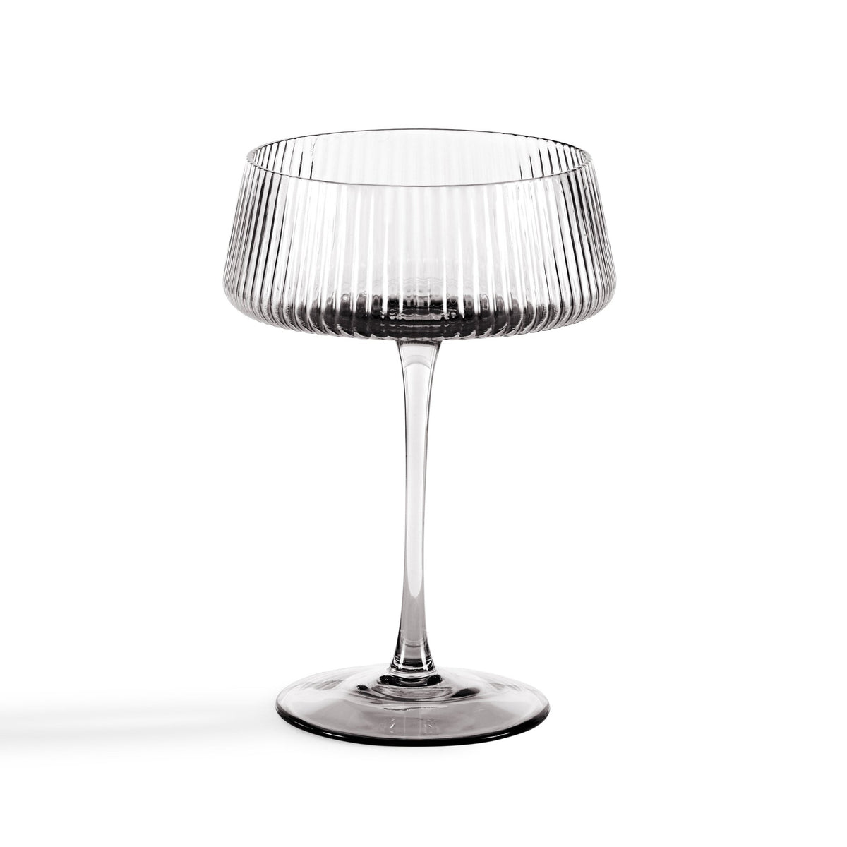Gatsby Set of 4 Ripple Glass Coupes - Smoked - DUSK
