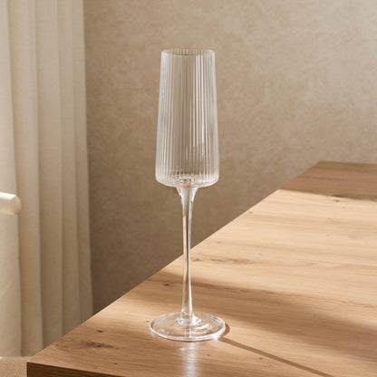 Gatsby Set of 4 Ripple Glass Flutes - Clear - DUSK