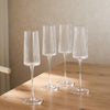 Gatsby Set of 4 Ripple Glass Flutes - Clear - DUSK