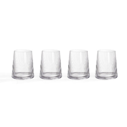 Gatsby Set of 4 Ripple Glass Tumblers - Clear - DUSK